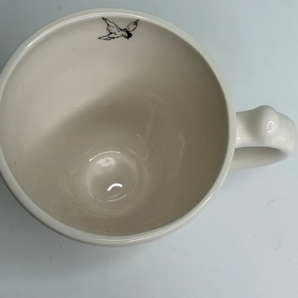 Barnyard Toile Rabbit Footed Coffee Mug Cup Andrea by Sadek Trostli Retired